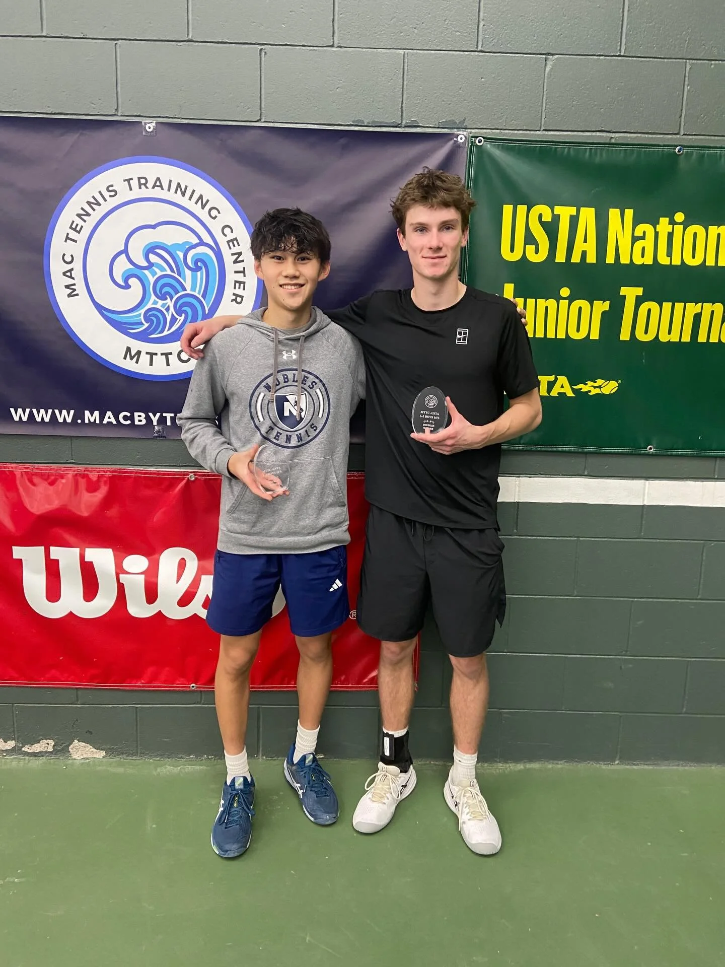 Doubles Sectional Champs!  Congrats to Will Meyer and Tony Wu who won the USTA L3 doubles championships  in MA today!