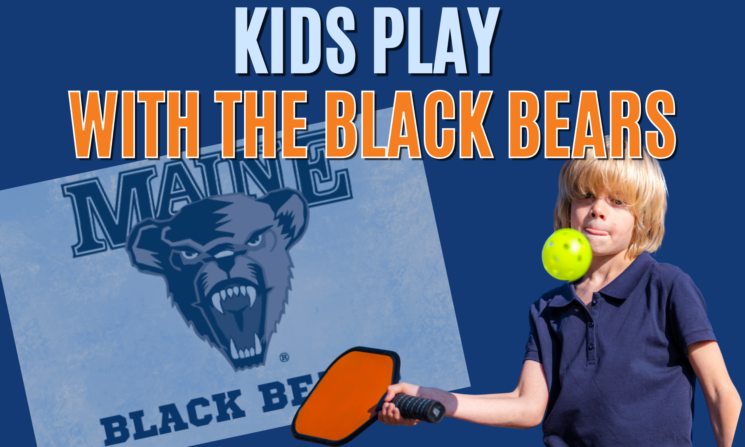 Kids Play Pickleball with UMaine Black Bears