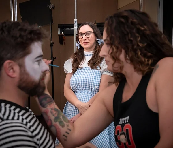 Behind-the-scenes filming of Underneath a Glittery Moon, showing cast and crew during production of this romantic comedy in Scottsdale, Arizona.