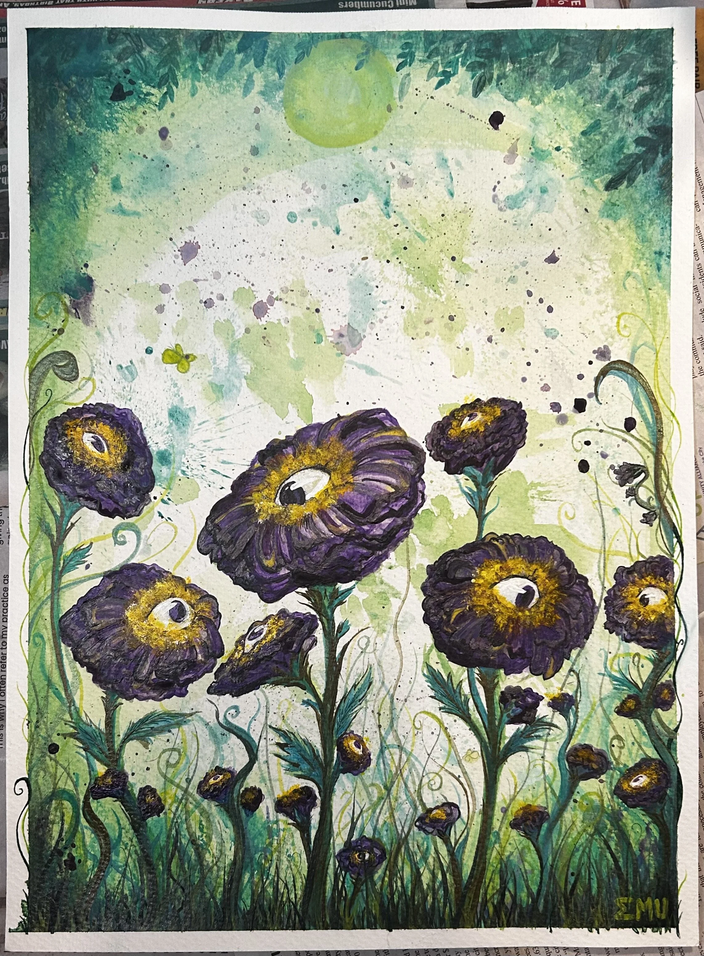 "Fields of mine" acrylic painting