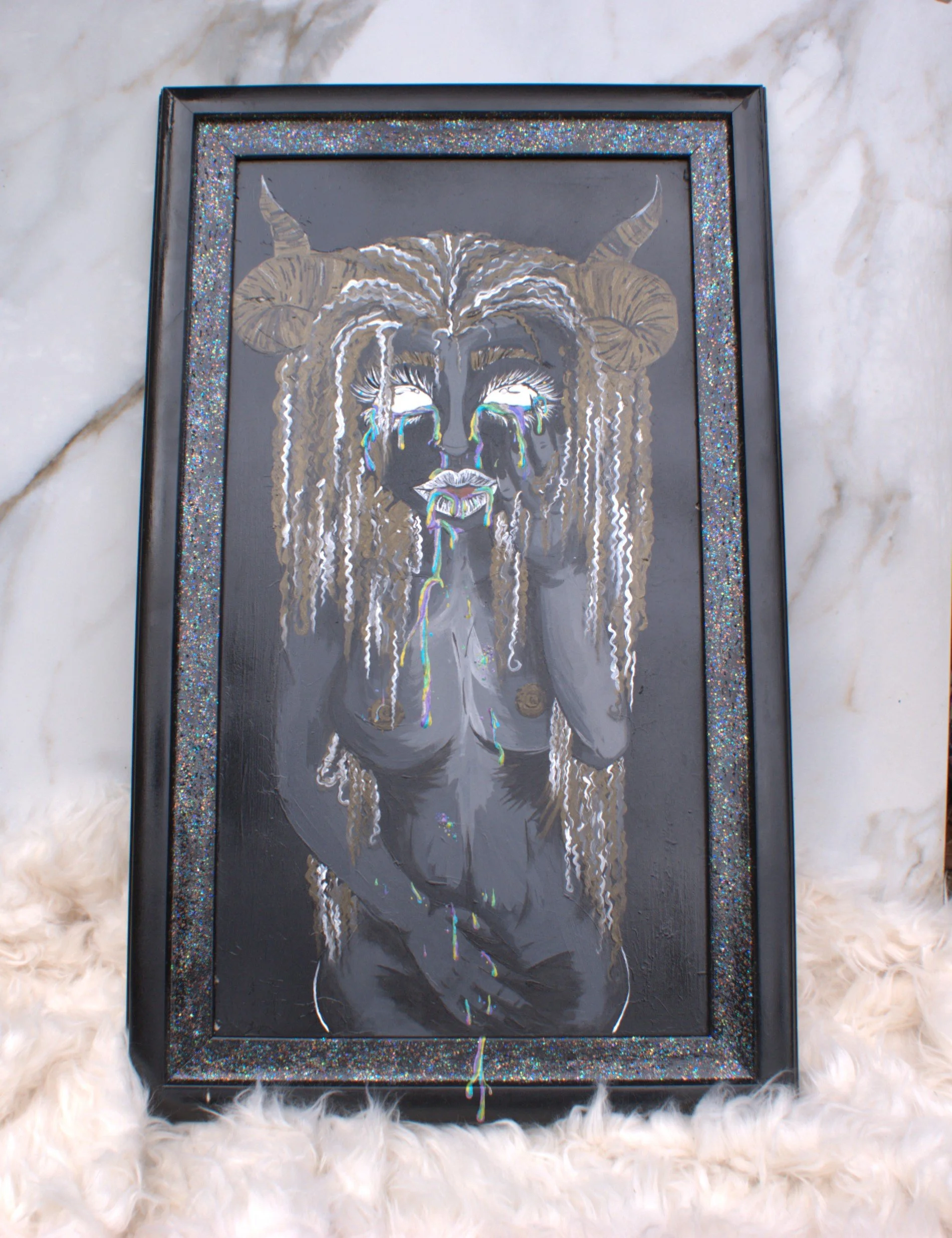 Nyx Acrylic painting on glass