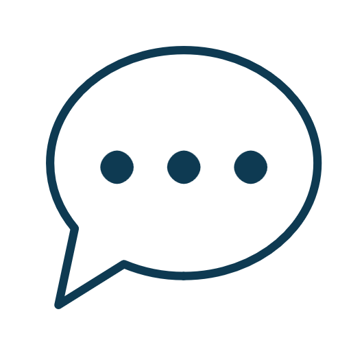 Chat message icon with three dots inside a speech bubble.