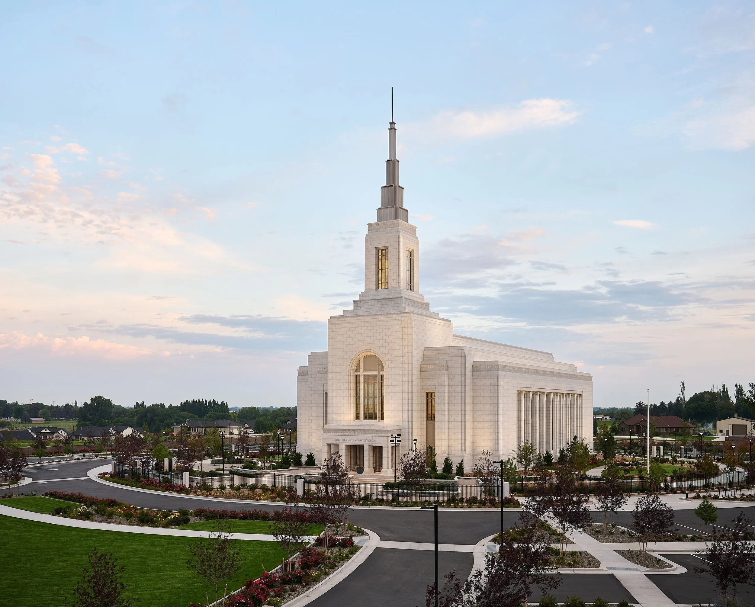The Burley Idaho Temple. A temple of Jesus Christ of Latter-day Saints is a sacred place of worship and a symbol of faith in life after death. It is the House of the Lord and serves as a place of peace, learning, and inspiration.