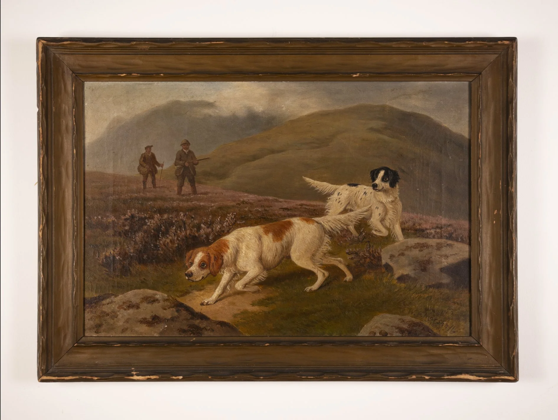 Vintage Pastoral Hunting Dogs by W.E. Marshall, 1888