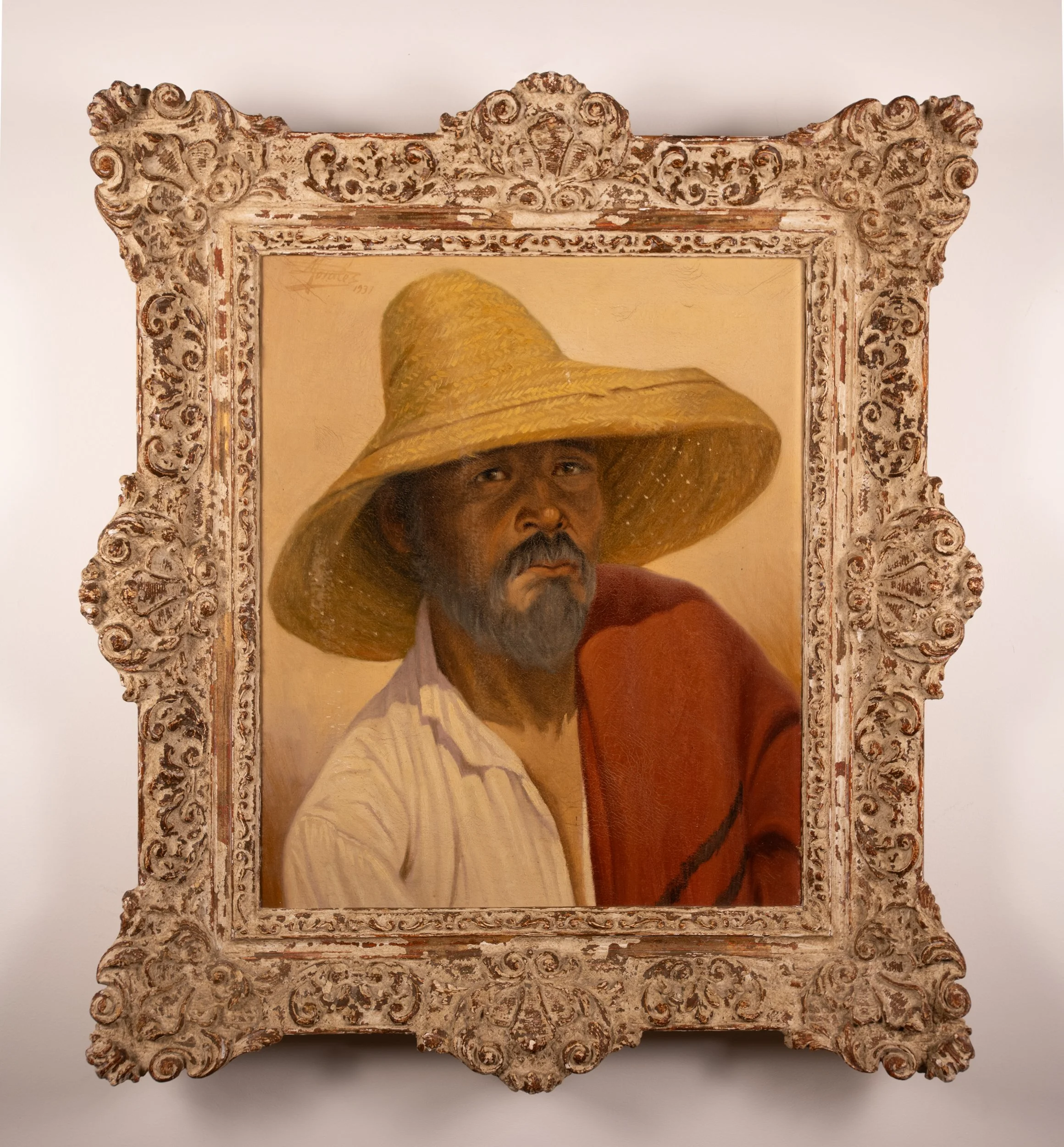 Vintage Framed "Hombre" by Eduardo Morales (1869-1938)