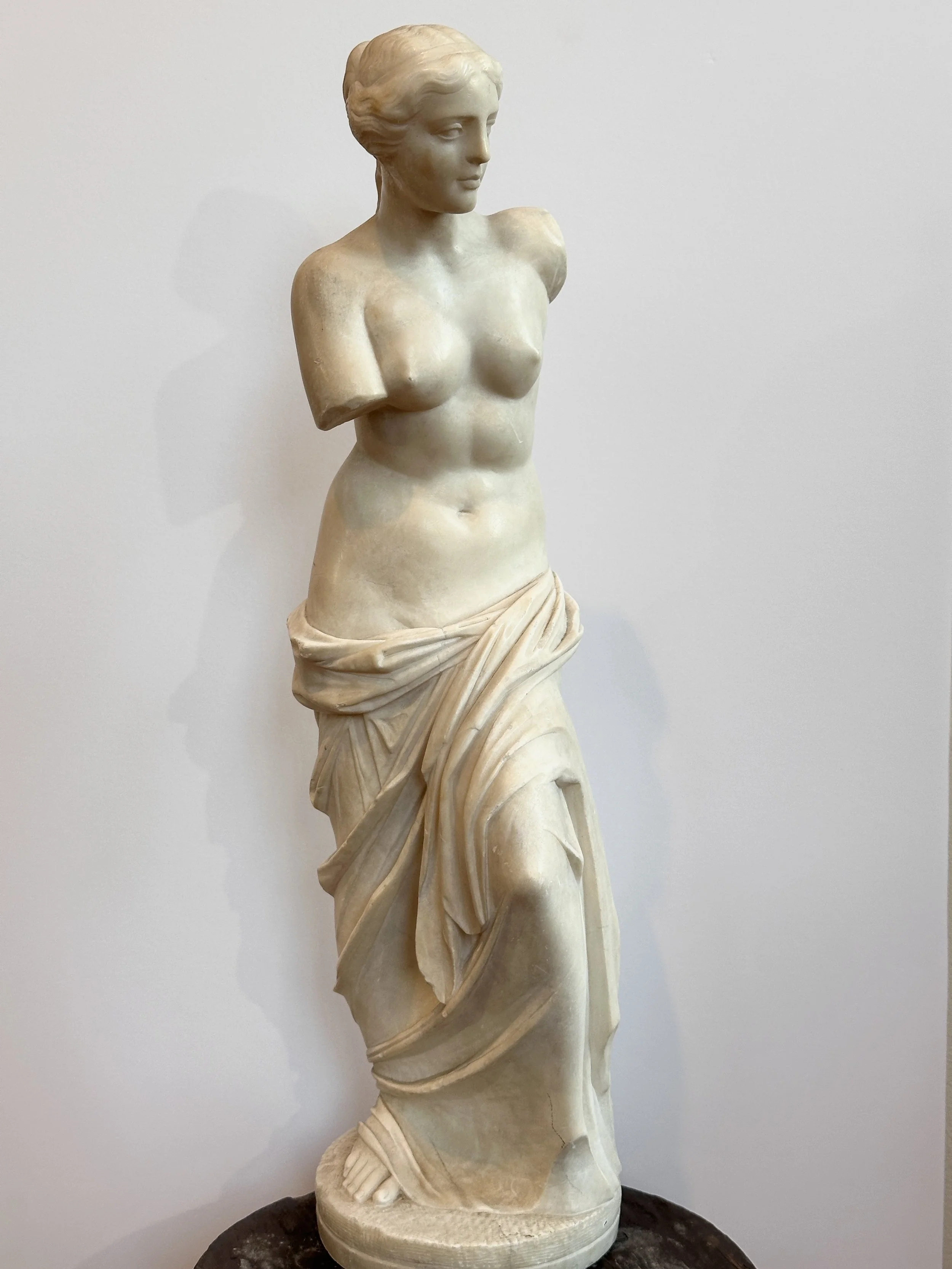 Hand Sculpted French Marble Venus de Milo Replica Statue, circa early 1800s