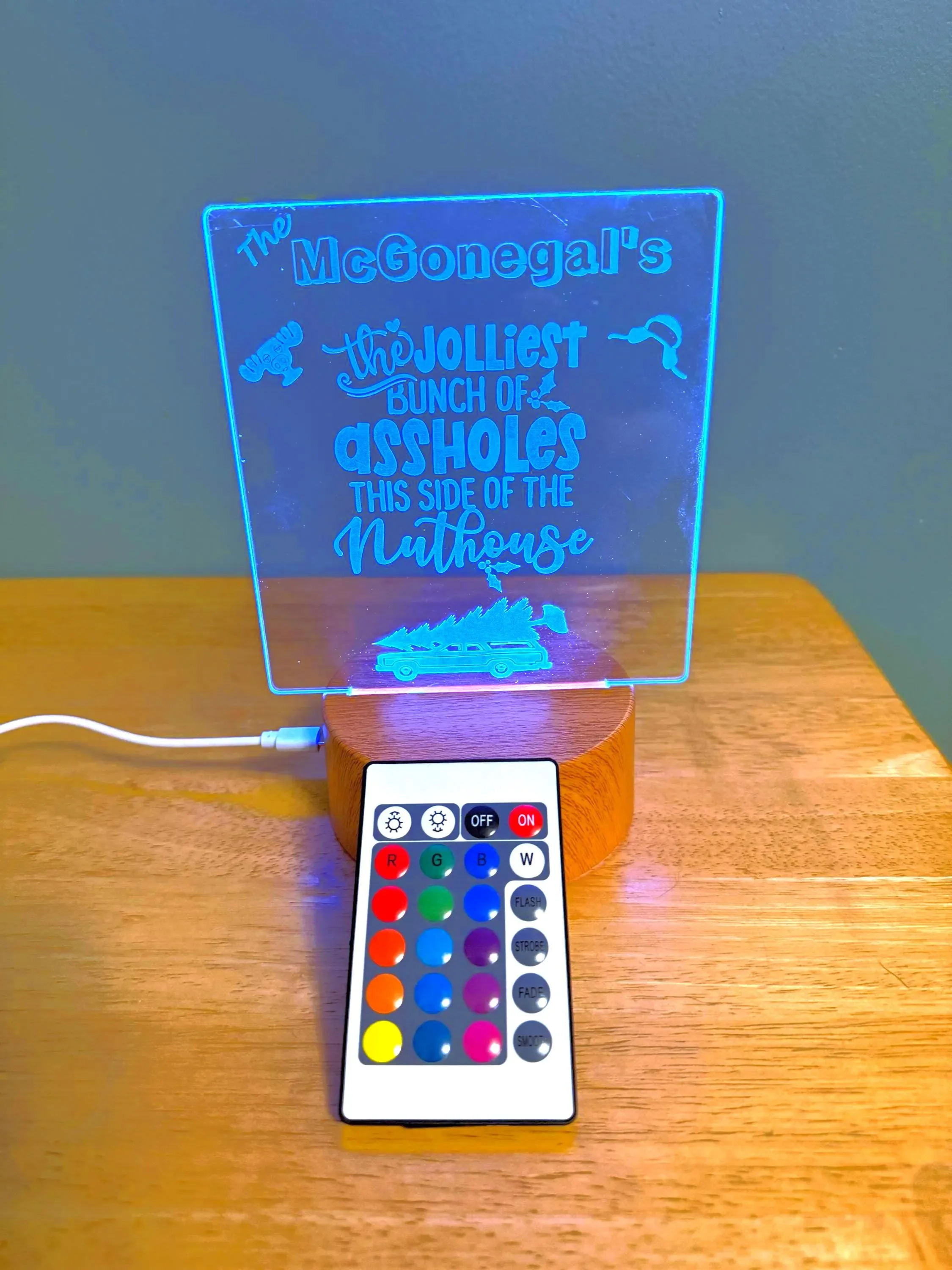 Personalized Christmas Vacation LED sign