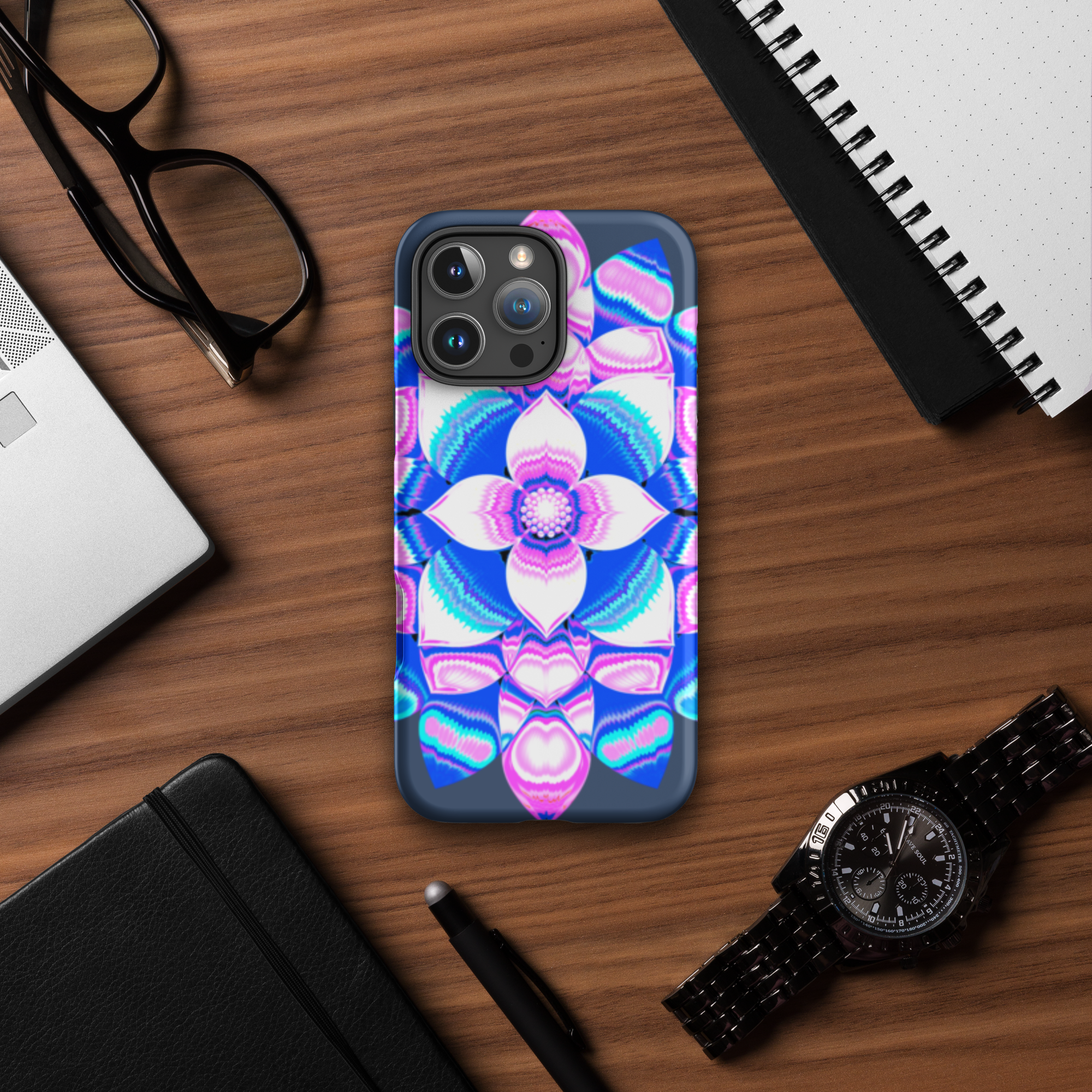 Pruple-Blue Flower Phone Case