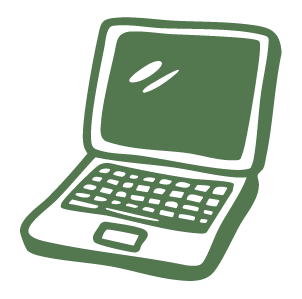Laptop icon representing virtual Instagram coaching and online content strategy services