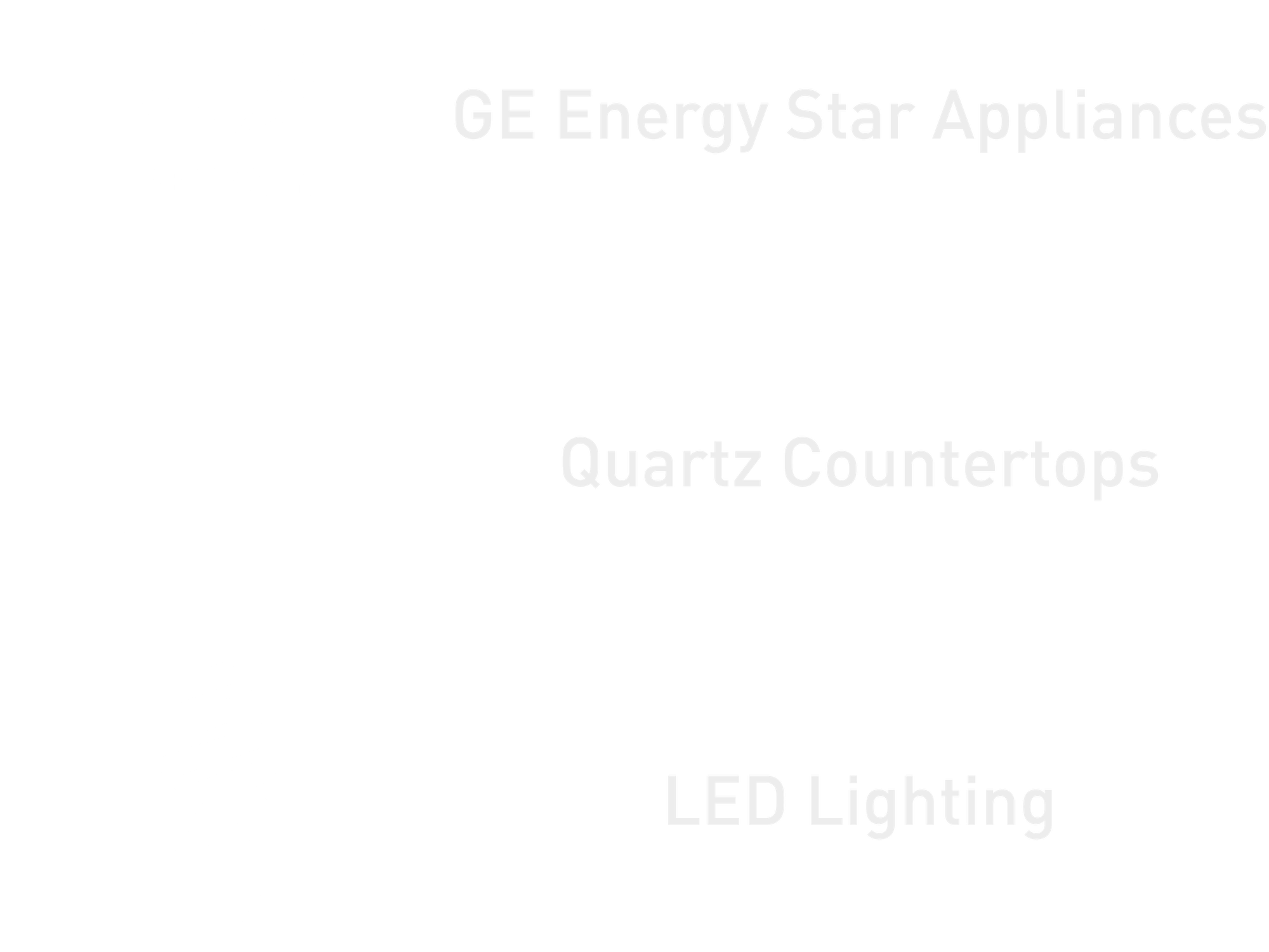 A black informational graphic for GE Energy Star appliances. Includes the Energy Star logo at the top, an icon of a quartz countertop, and an LED light bulb, with labels for each item.
