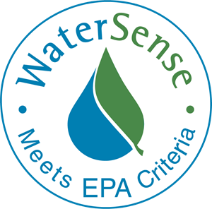 WaterSense logo with blue and green water droplet and text