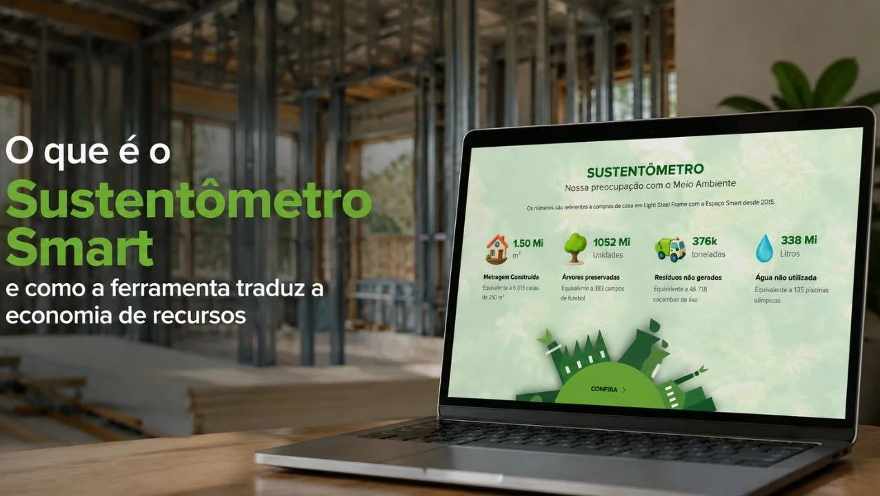 O que é o Sustentômetro Smart e como a ferramenta traduz a economia de recursos no Steel Framing