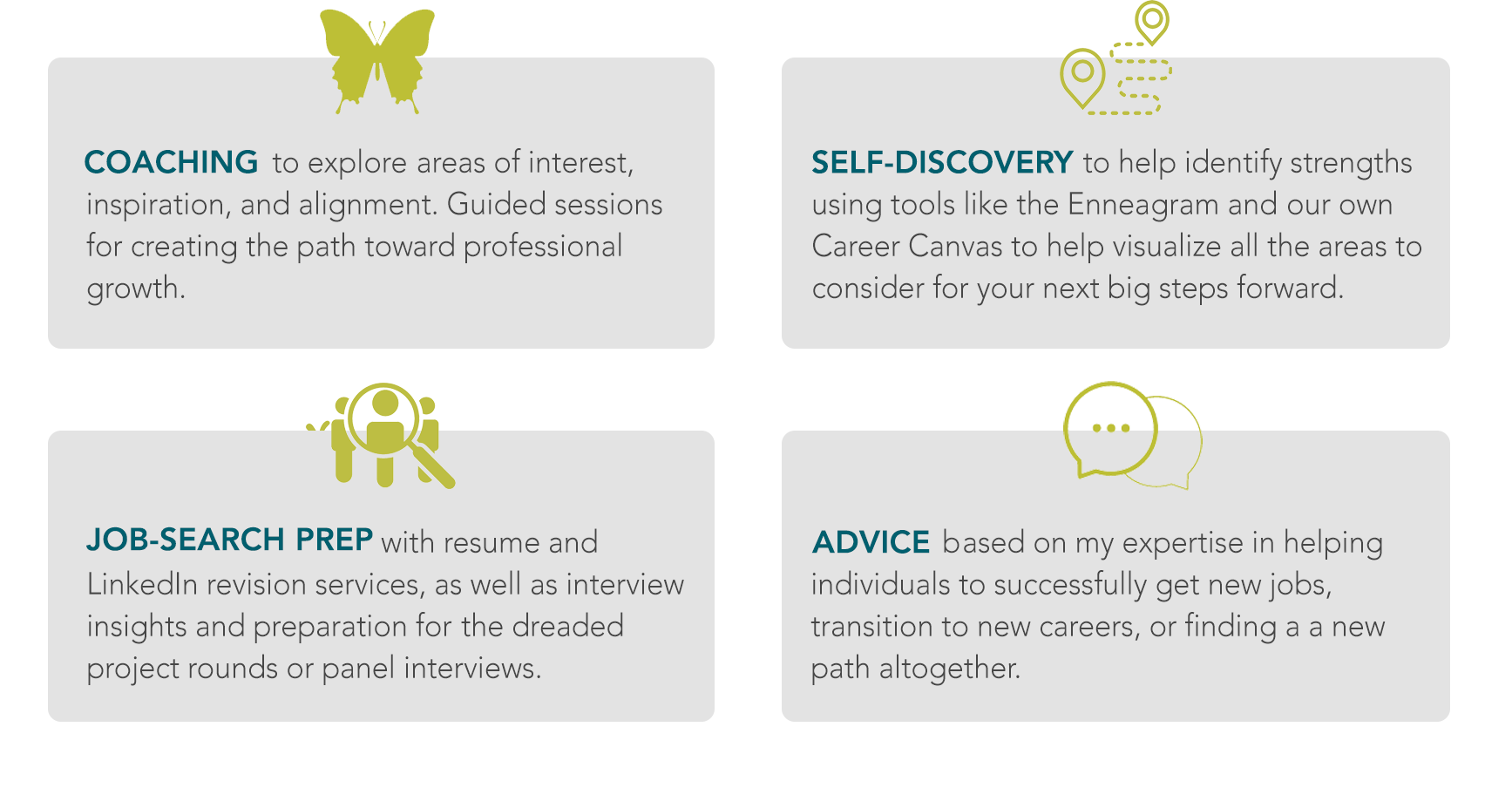 Career coaching - Job search prep, career canvas