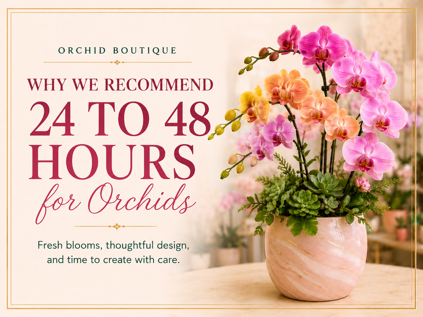 Why We Recommend 24–48 Hours for Orchid Orders