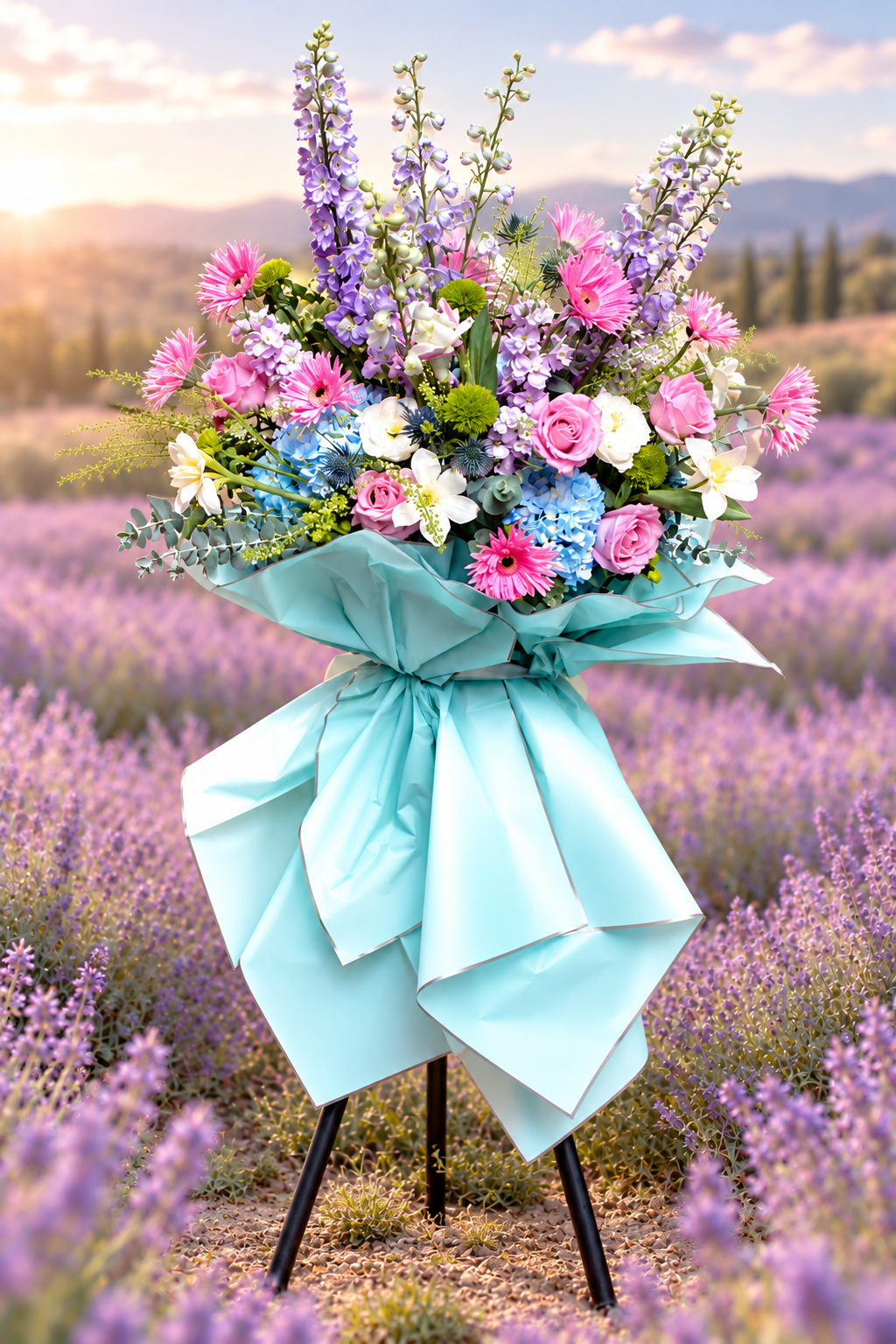 Lavender Field Bouquet at Golden Hour.png