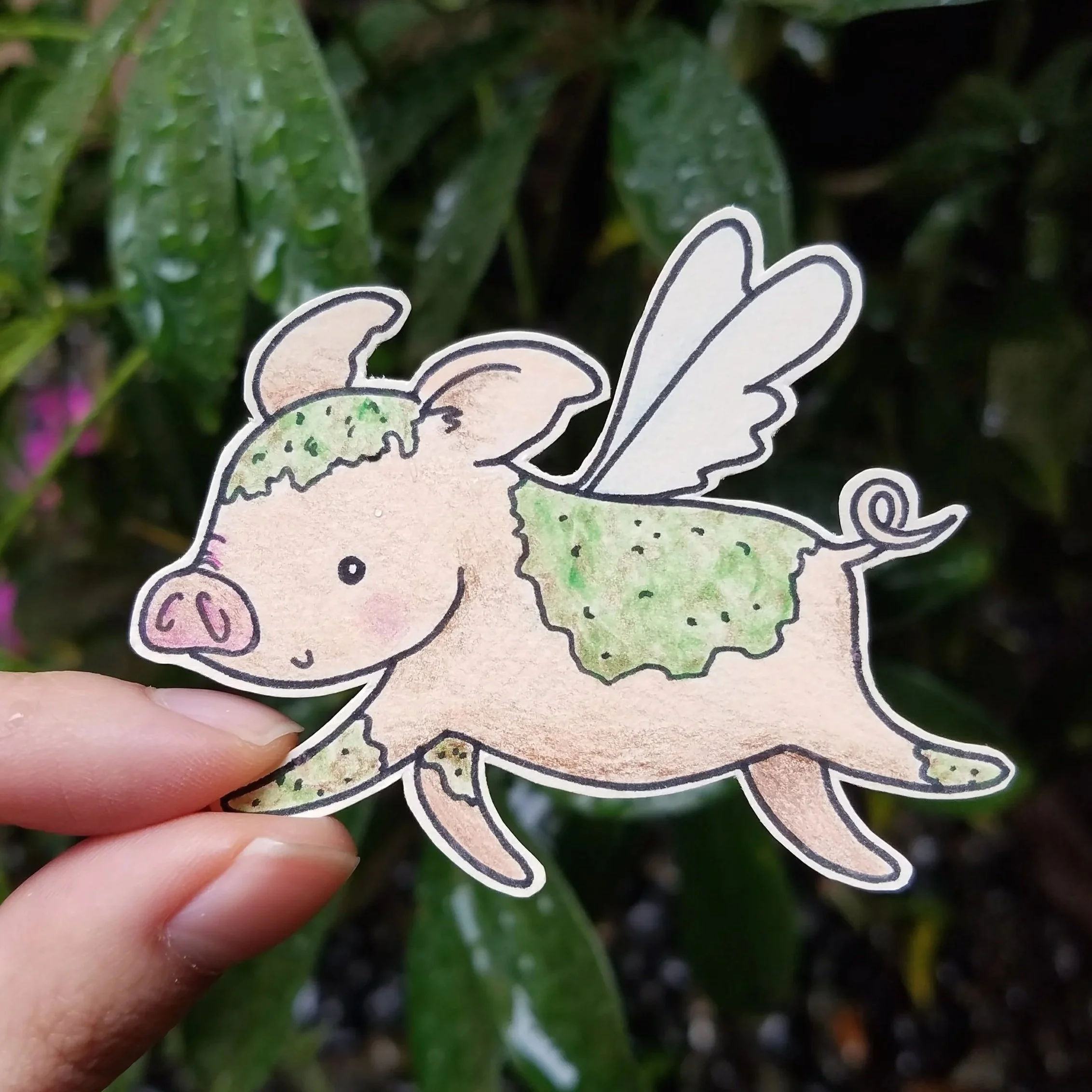 tardigrade "moss piglet", colored pencil & ink