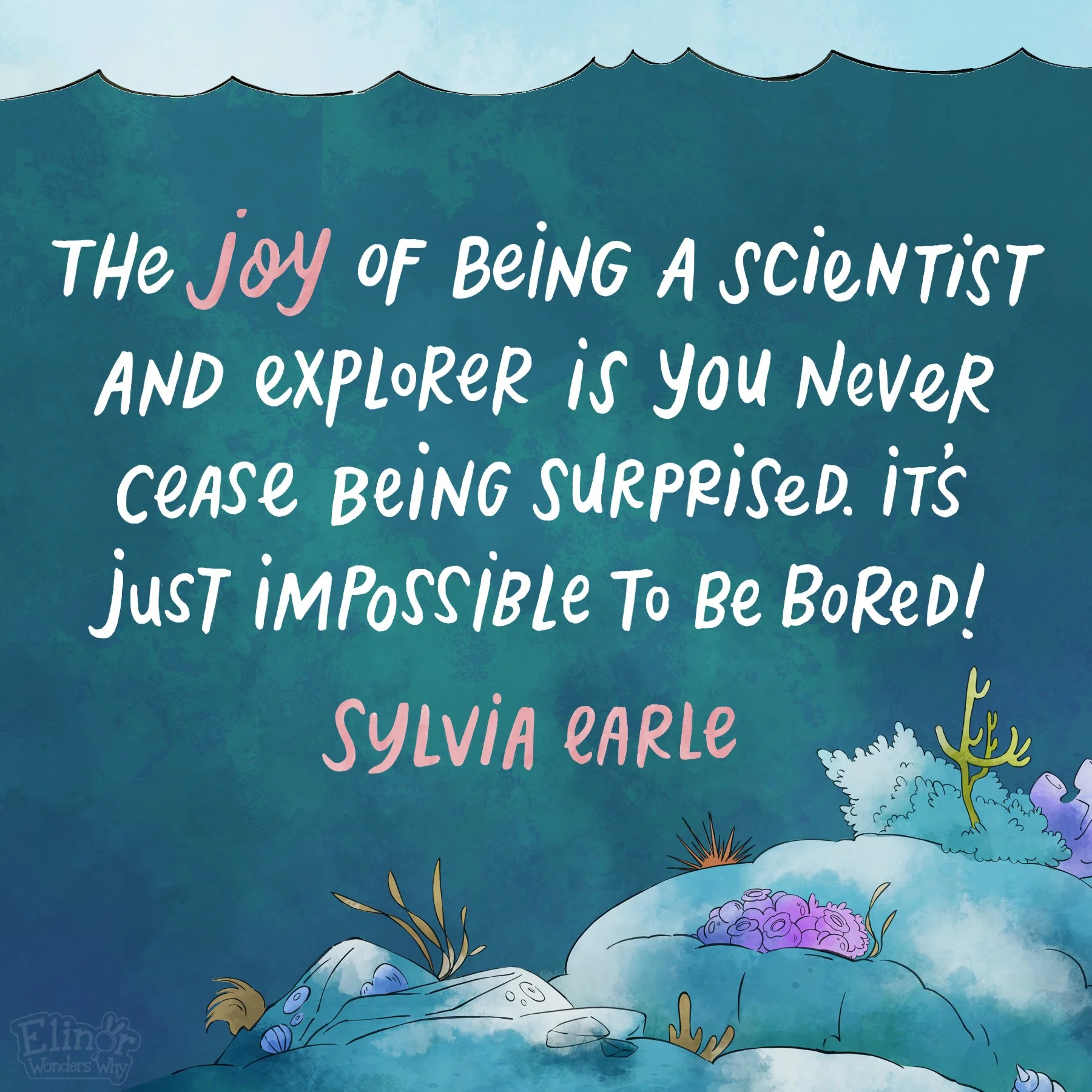Sylvia Earle - a pioneer in the world of science and oceanography, Earle dedicated her life to protecting ocean wildlife and conserving underwater habitats. Along the way, she's made countless discoveries and inspired generations of young explorers t