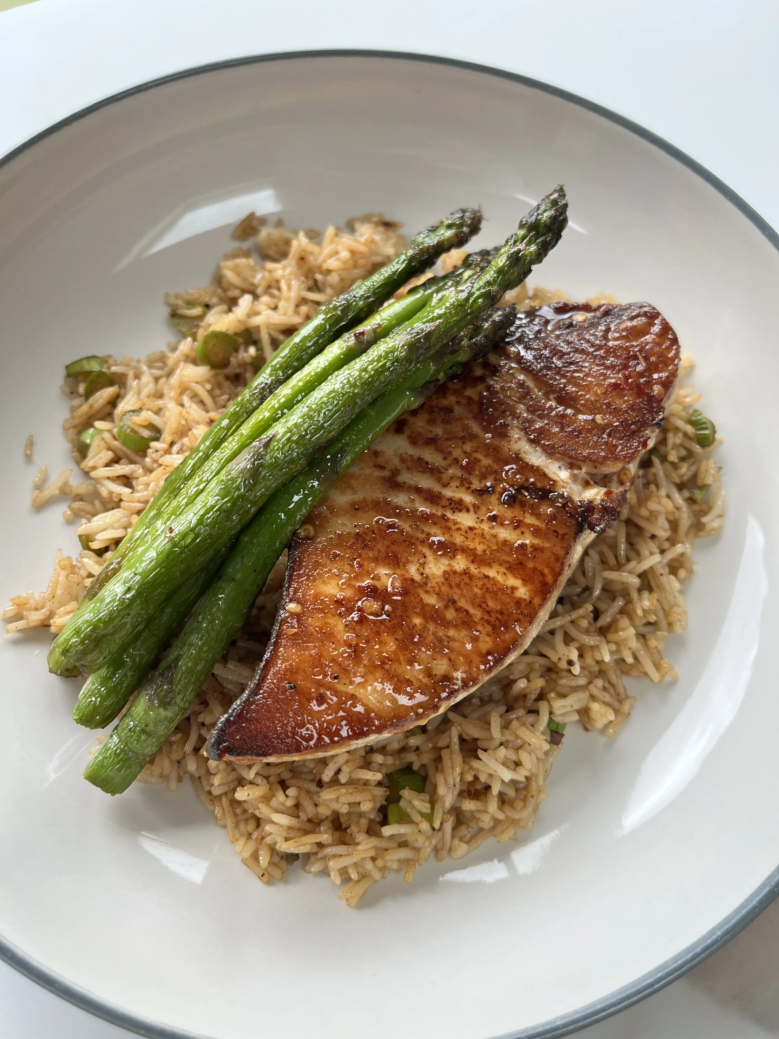 Seared swordfish with Spicy Rice 12/05