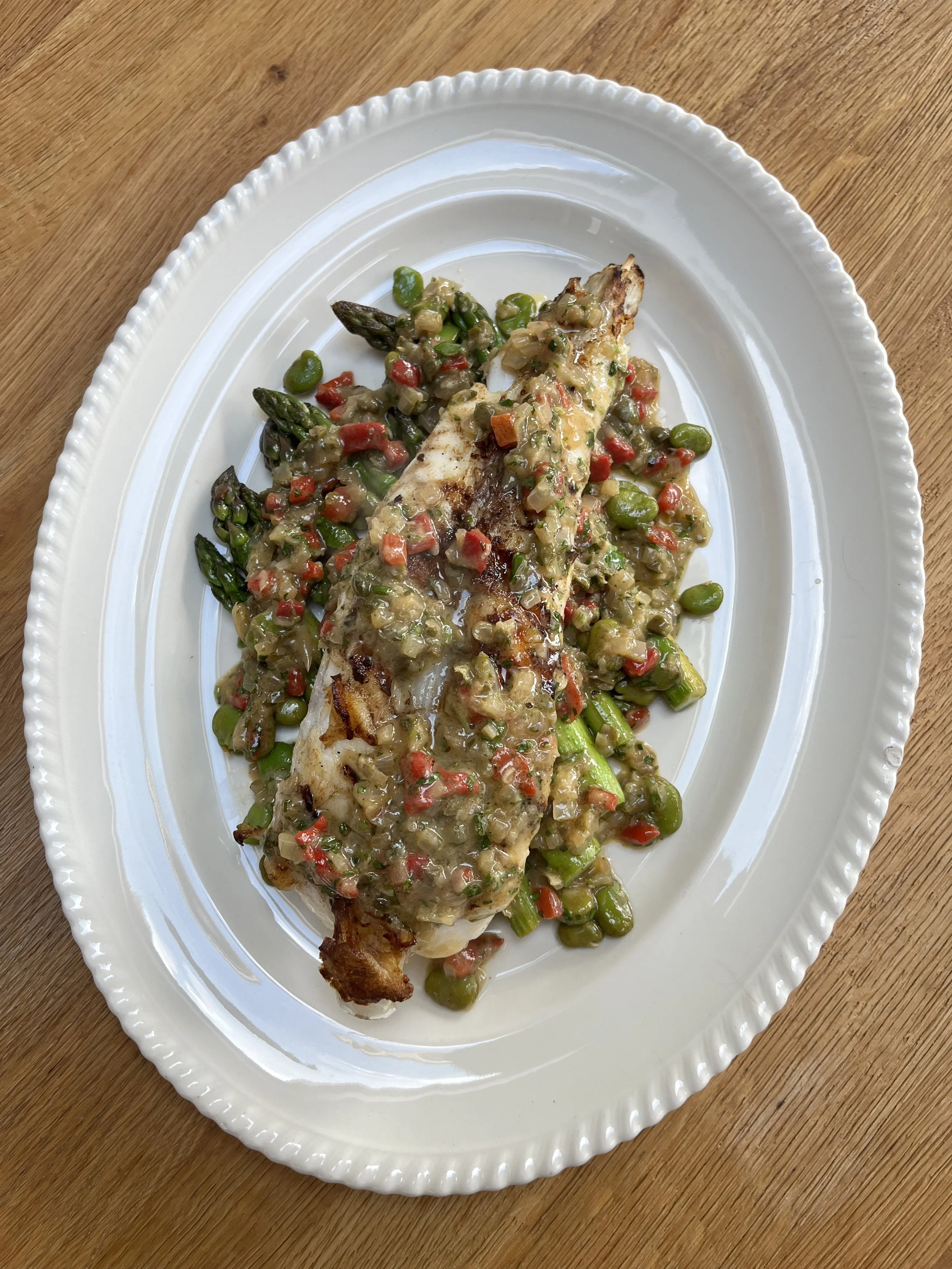 BBQ Monkfish Tail with Cafe de Paris butter. 19/05