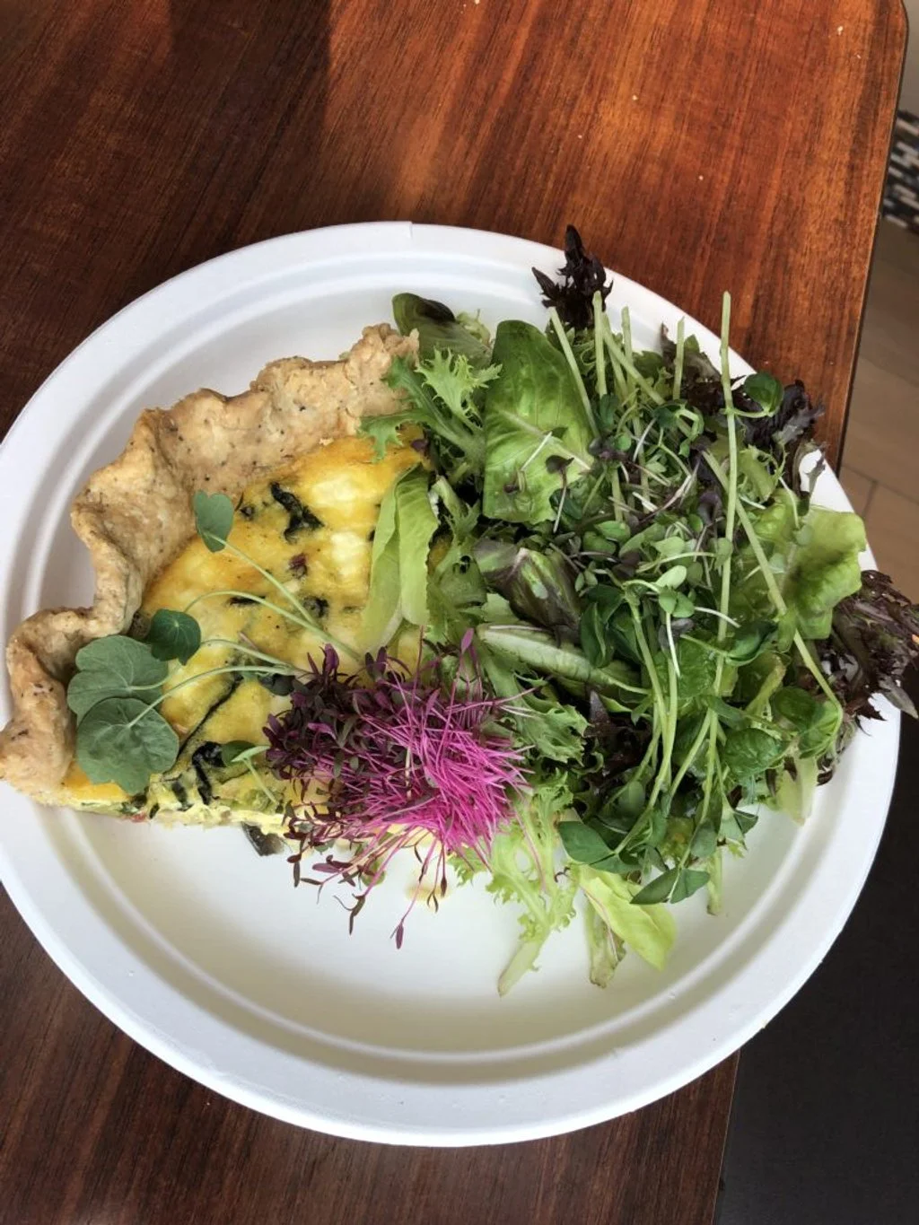 Springtime Quiche with Scapes, Chard, and Leeks