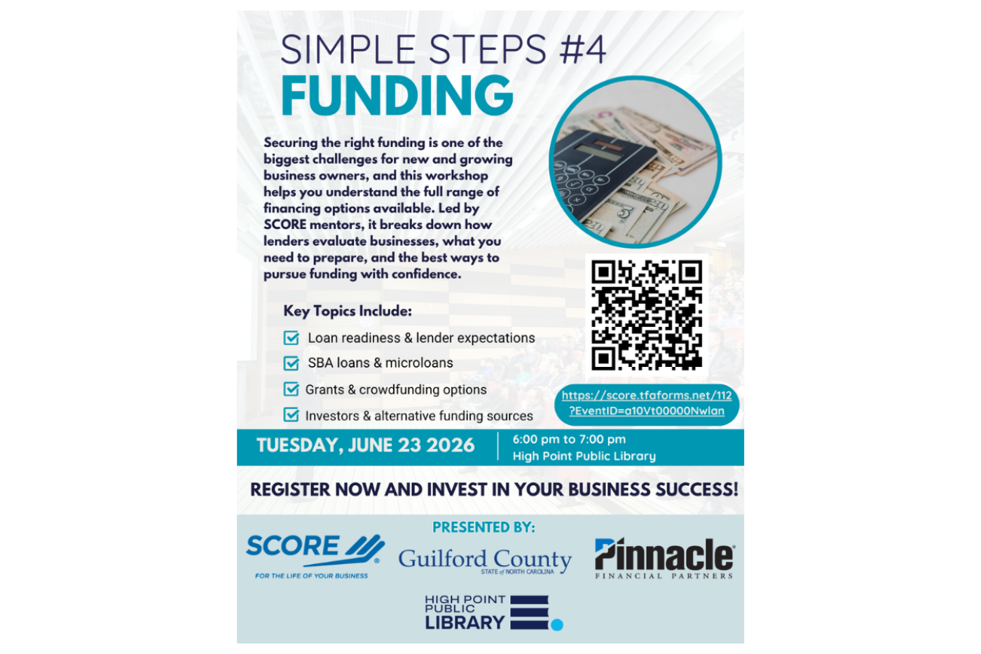 Simple Steps Workshop Series #4: Funding