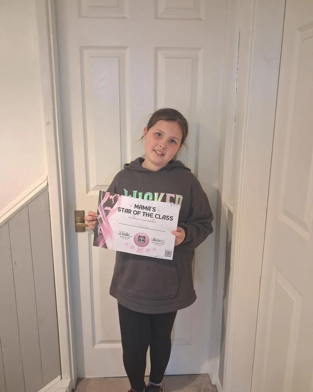 Congratulations Scarlett for getting &lsquo;star of the class&rsquo; this week in your session. It&rsquo;s been a tough time for you recently but you are still coming to class, still powering through and still making progress. We are all proud of you