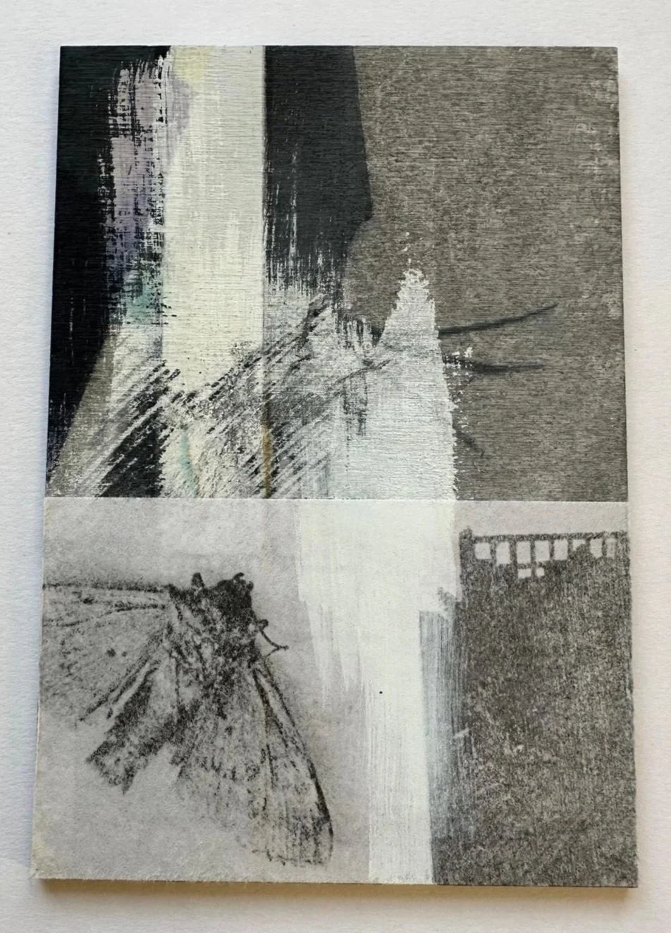 Untitled:
Mixed media painting on plywood.
10cm x 14.5cm.