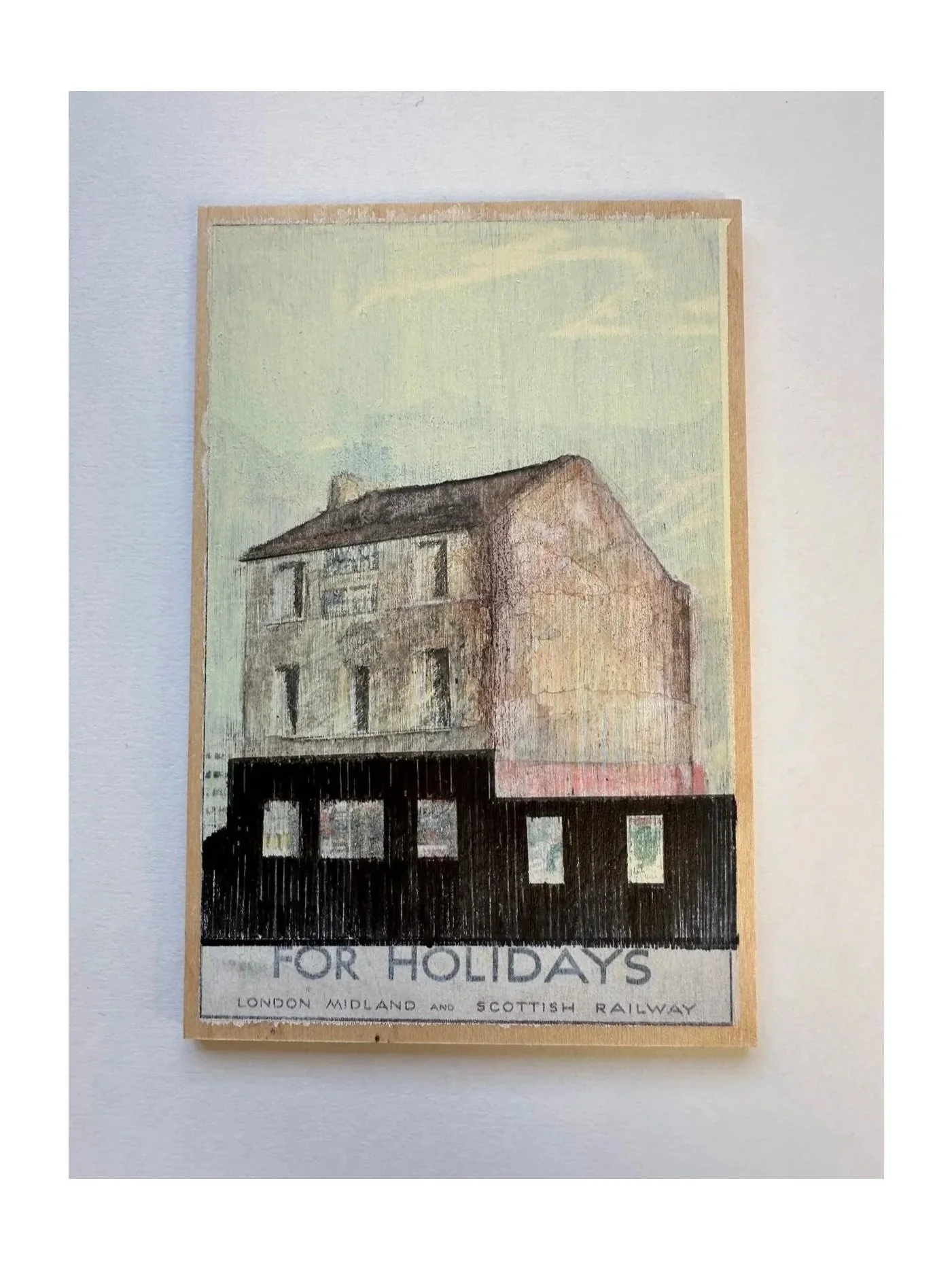 For Holidays:
Mixed media painting on plywood.
10cm x 15cm x 3mm