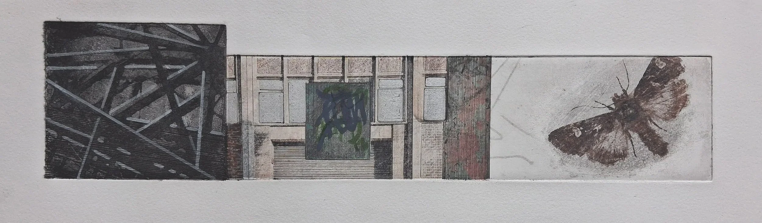 Duke Street: 
Mixed media etching. 
Edition 1/1. 
40cm x 10cm