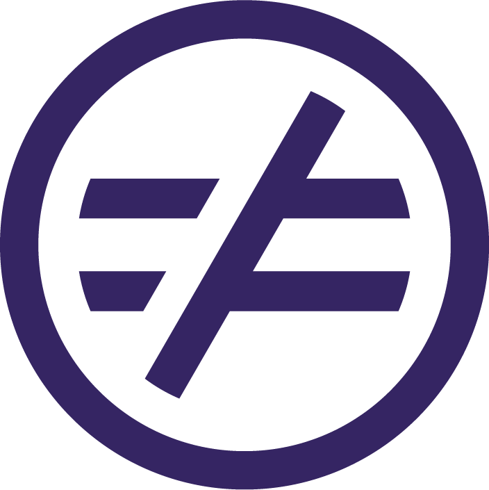A purple circular logo with a lightning bolt through the middle and two horizontal lines on each side.