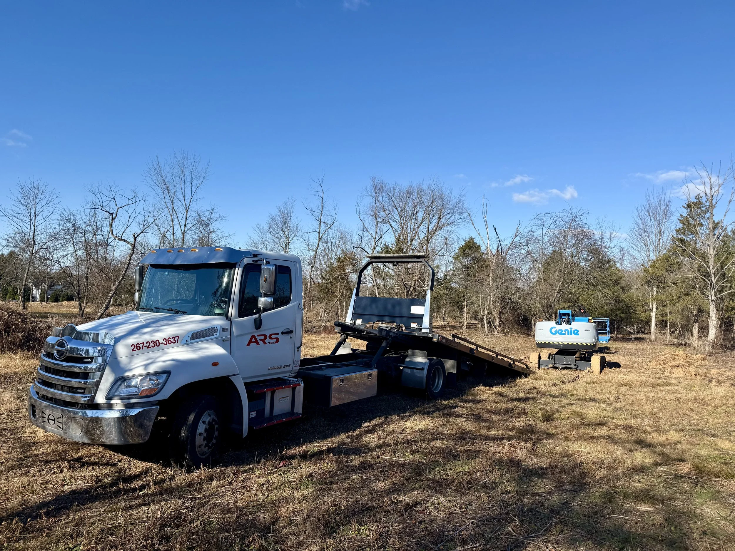 Stuck in mud, snow, or a ditch? ARS Towing provides 24/7 expert winching and vehicle recovery in Philadelphia and Bucks County. Damage-free extraction. Call now!