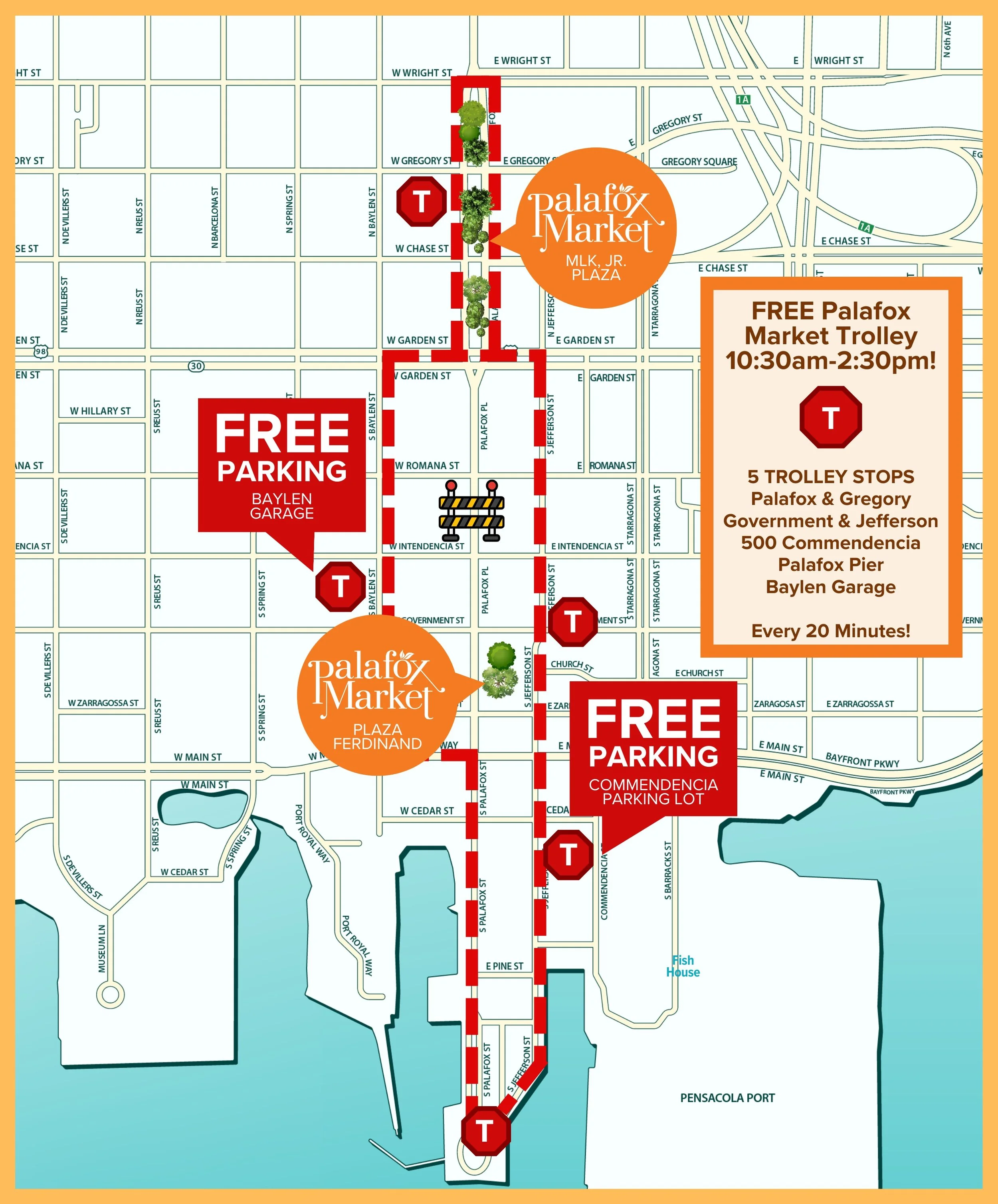 Free Palafox Market Trolley Information