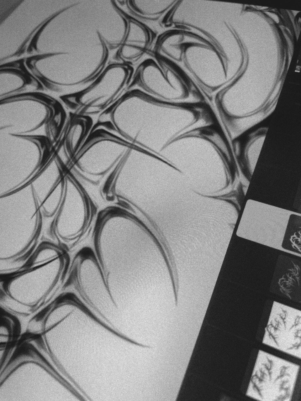 Black and white abstract drawing