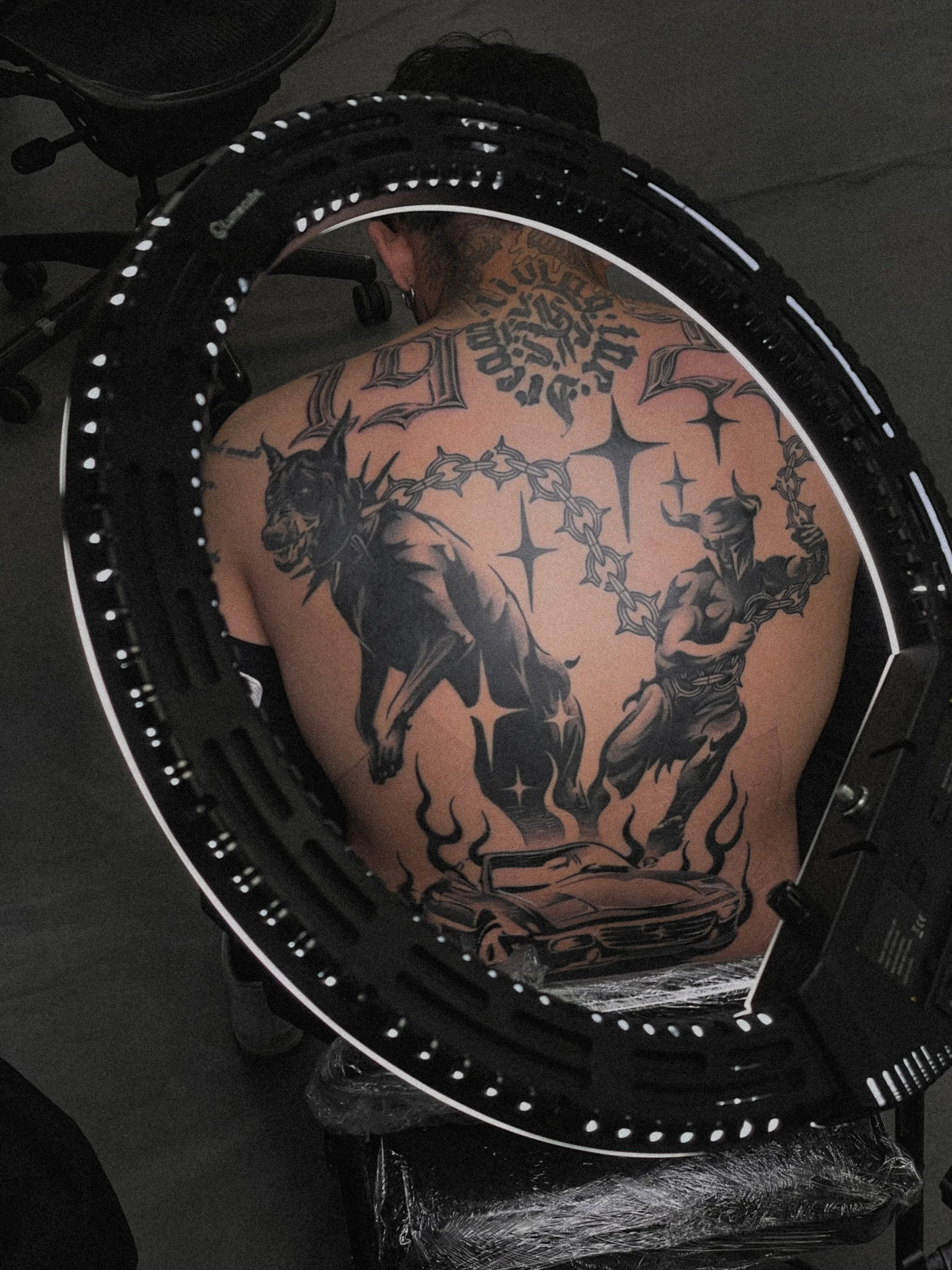 Back tattoo made by Dmytro Shcherbakov (Asphalt tattoo)