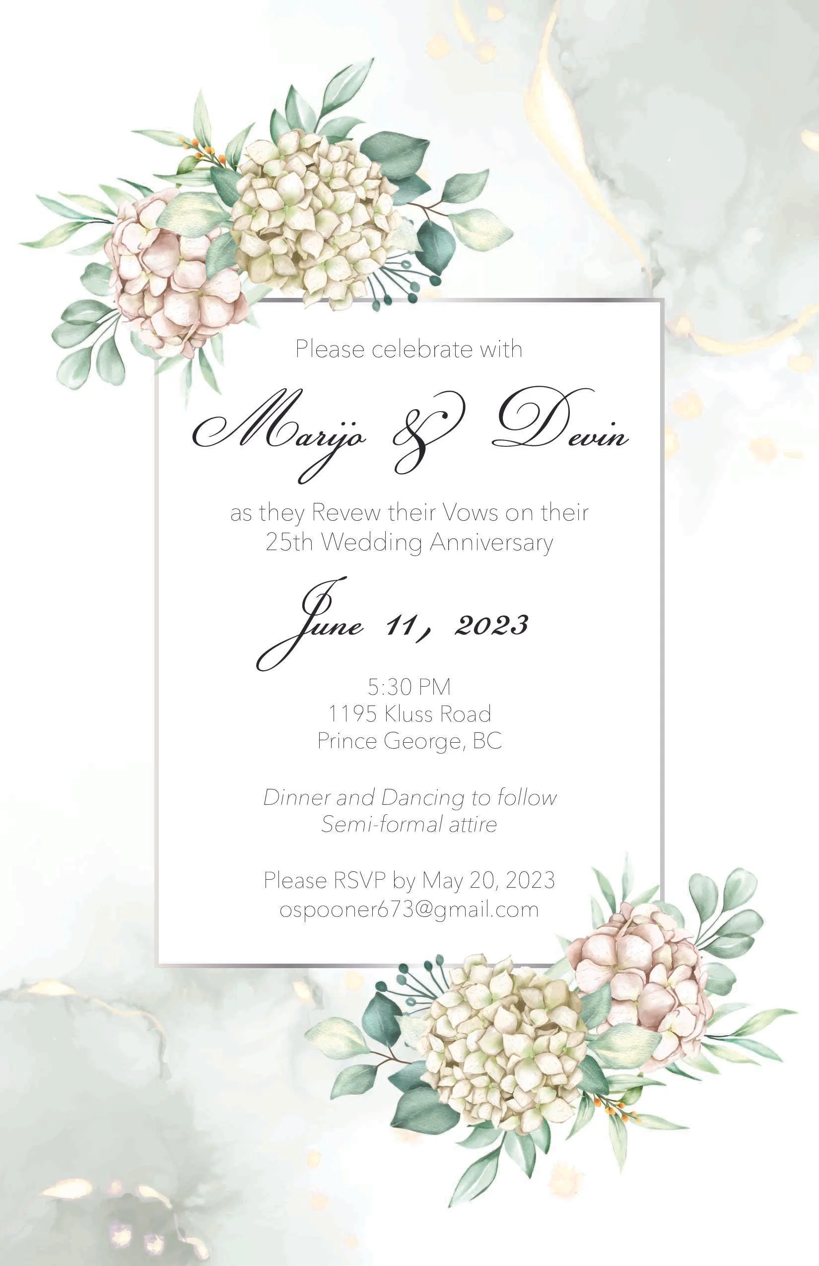 We do all types of wedding design: Invitations, Save-The-Dates, Signage, Webpages, etc.