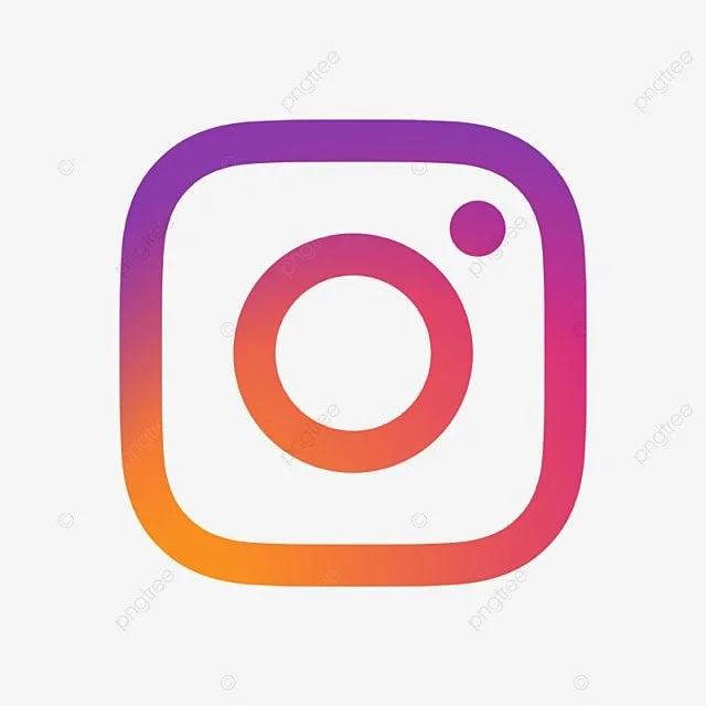 Instagram logo with a gradient of purple, pink, and orange colors.