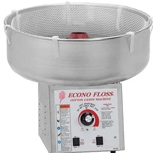 Cotton candy machine with large spinning bowl for making cotton candy at events, available for rent at McKinleyville Ace Home & Garden Center.