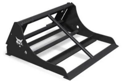 Skid steer landplane attachment with steel grading edge and mesh deck, available to rent at McKinleyville Ace Home & Garden Center.