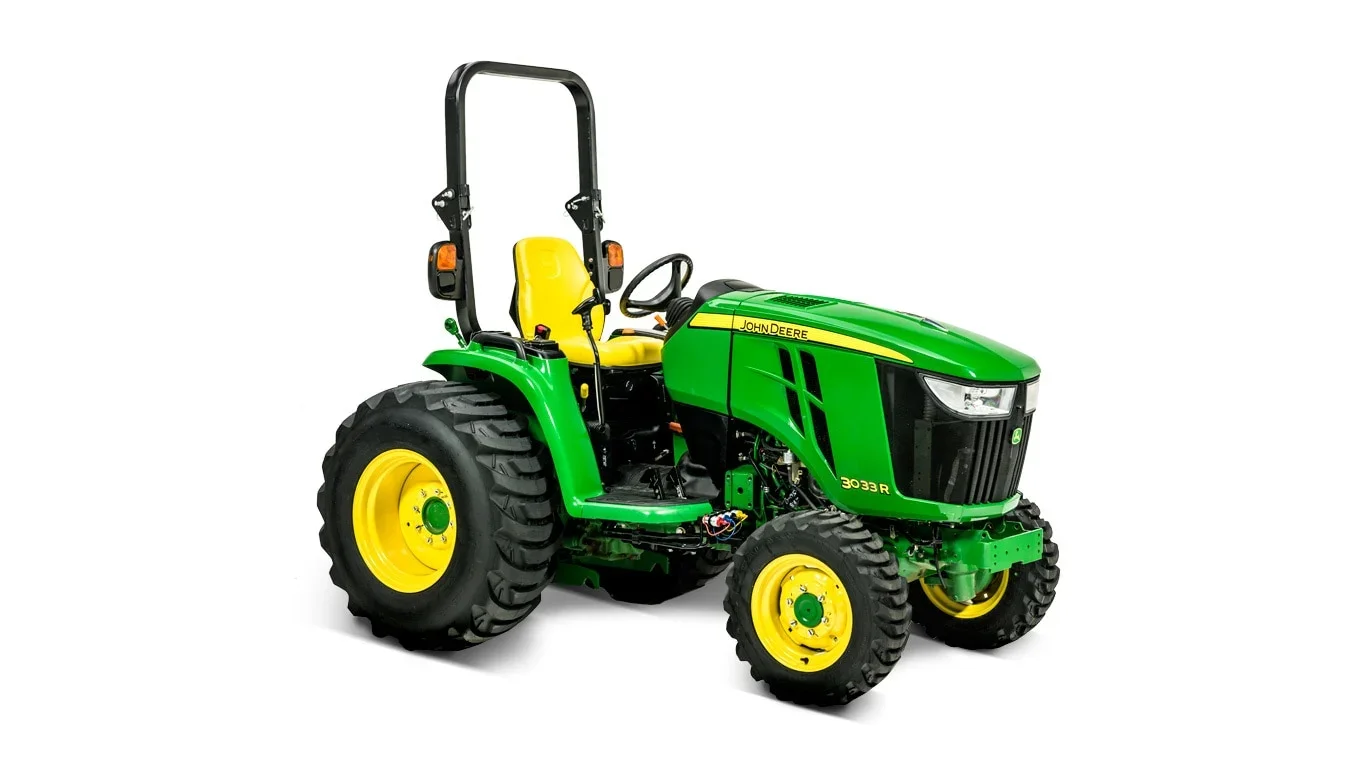 John Deere 3033R compact tractor available for rental at McKinleyville Ace Home & Garden Center in McKinleyville CA