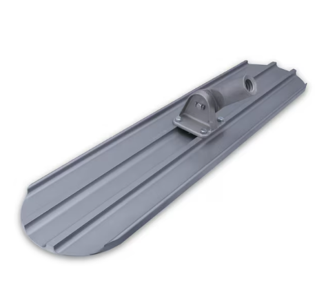 Magnesium bull float with smooth finishing blade for leveling and finishing freshly poured concrete, available for rent at McKinleyville Ace Home & Garden Center.