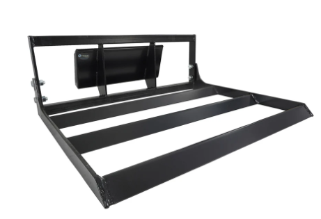 Mini skid steer land leveler with mounting plate for Toro, Ditch Witch, and Boxer machines, available for rent at McKinleyville Ace Home & Garden Center.