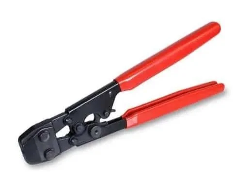 PEX crimp tool with long handles for securing PEX pipe fittings, available for rent at McKinleyville Ace Home & Garden Center.