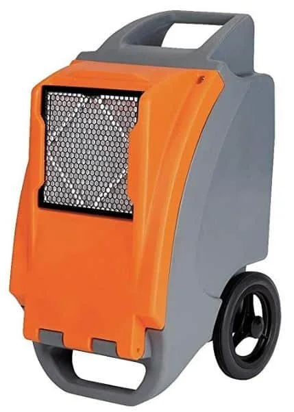 Commercial dehumidifier with wheeled base and built-in handle for moisture removal, available to rent at McKinleyville Ace Home & Garden Center.