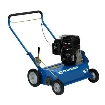 Walk-behind power rake lawn dethatcher with rotating tines, available for rent at McKinleyville Ace Home & Garden Center.