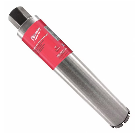 Wet core drill bit with diamond cutting edge for drilling concrete and masonry, available for rent at McKinleyville Ace Home & Garden Center.