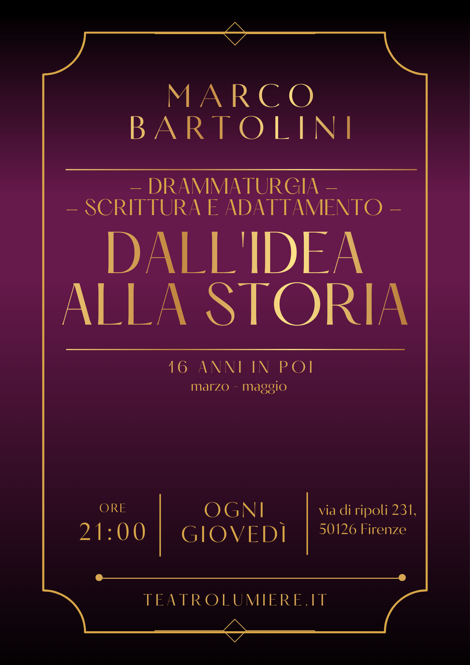 Corso di Drammaturgia con Marco Bartolini