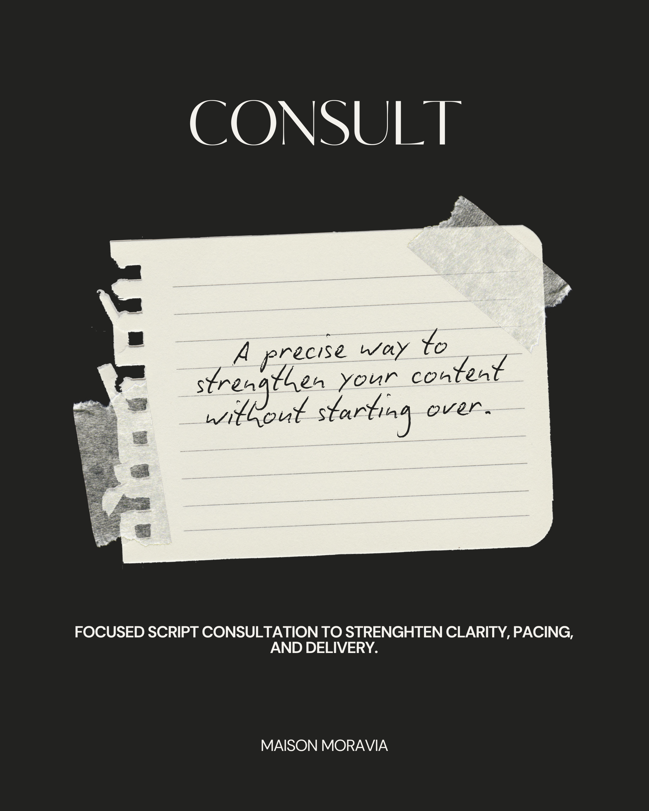 Script Consultation & Editing
