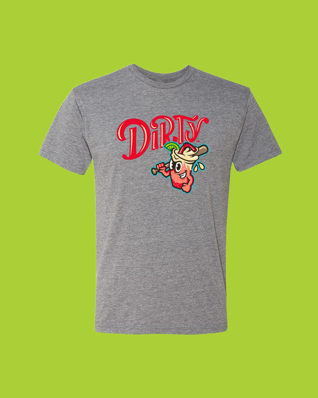 Utah Dirty Sodas Grey 108 Stitches 'Dirty' Script Adult Tee