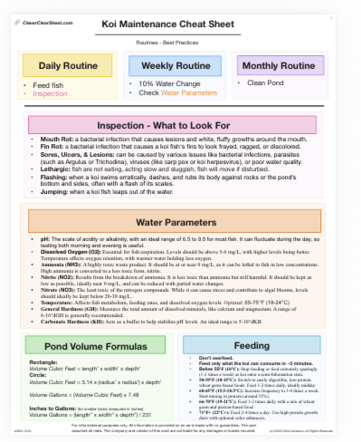 Koi Maintenance Pond Sheet