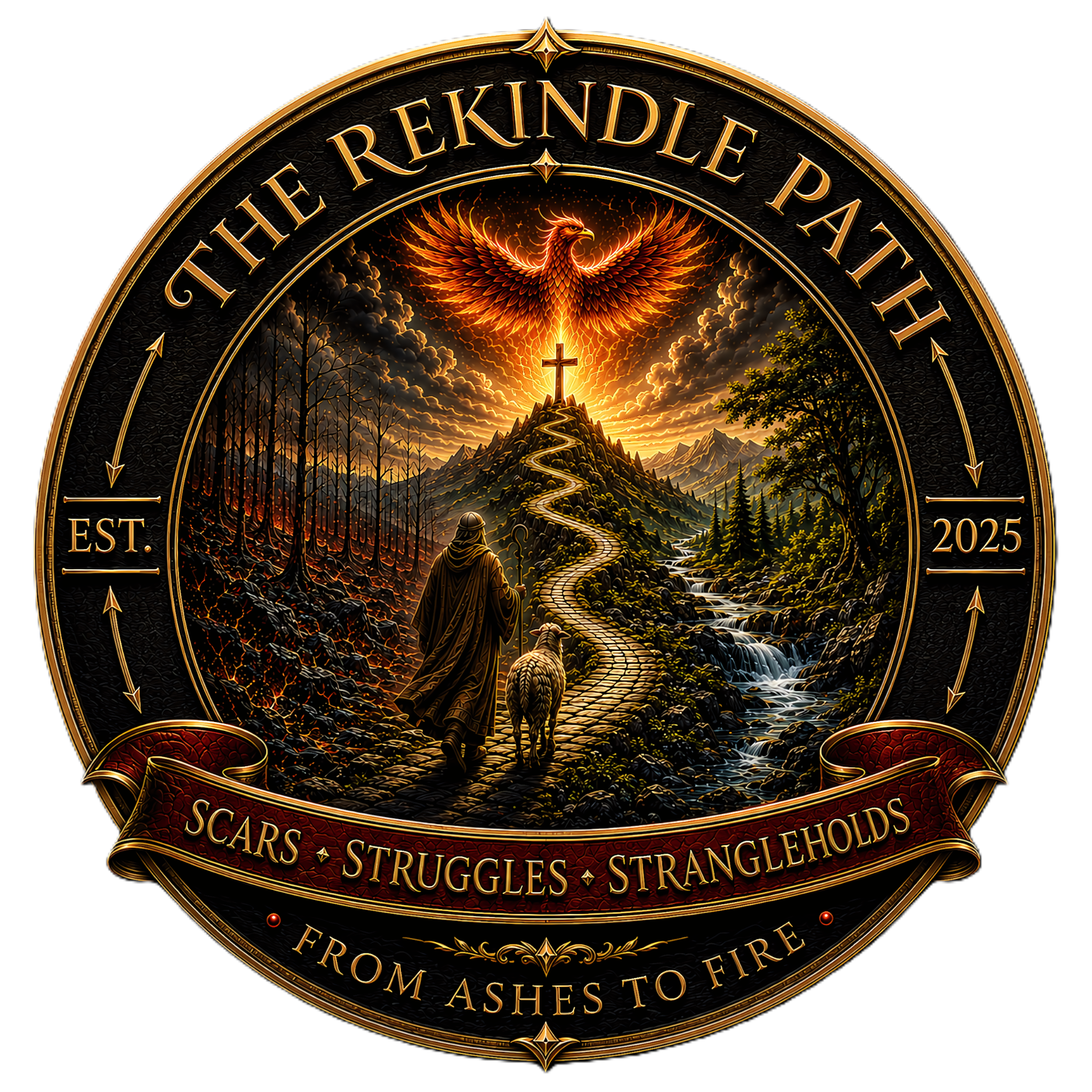 The Rekindle Path logo — Scars, Struggles, Strangleholds